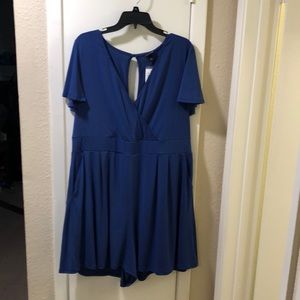 NWT Torrid 2 Blue Romper with Pockets